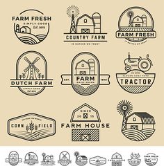 farm logos, badges and emblems