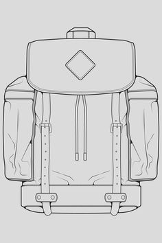 a drawing of a backpack with straps