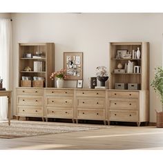 a living room scene with focus on the dresser