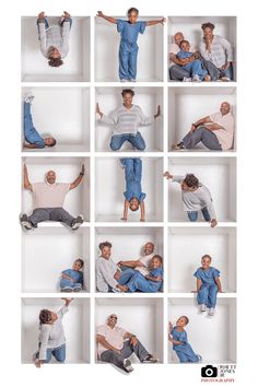 a collage of people posing in different poses