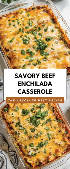 Image for Savory Beef Enchilada Casserole Easy Enchiladas Casserole, Beef And Chicken Enchiladas, Enchilada Bake Beef, Dinner Idea For Friends, Easy Beef Enchilada Casserole, Beef Cheese Enchiladas, Quick Enchilada Casserole, Ground Beef Recipes Enchiladas, The Best Beef Enchiladas