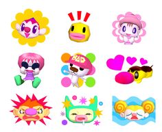 several different emotes are shown in this image