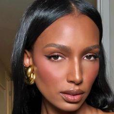 Clean Bridal Makeup, Jasmin Tookes, Real Makeup, Berry Tones, Brown Girls Makeup, Retro Makeup, Jasmine Tookes