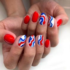 31 Cute Easy 4th of July Nails 2 Bomb Pop Nail Art, July Nails 2024, 4th Of July Nail Designs, July Nail Designs, 4th Of July Nail, Patriotic Nails Design, Checkered Nails, Patriotic Nails, Classy Nail Art