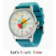 an image of a watch with the words let's teach time written on it