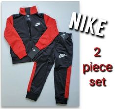 NEW WITH TAG Nike Sportswear Little Boy’s Tracksuit, 2-Piece Set - Jacket/Pants  colors Red/Black Size 4. KB#347-2547229 Nike Sporty Sports Sets, Nike Tracksuit For Streetwear, Nike Sportswear Tracksuit For Streetwear, Nike Tracksuit For Sports, Sporty Winter Sports Sets, Casual Nike Sports Sets, Sporty Hooded Sports Set, Sporty Hooded Sportswear Set, Casual Long Sleeve Training Sets