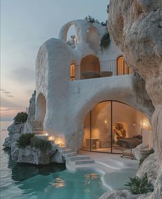 a house built into the side of a cliff