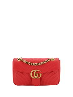 100% Calf Guccio Gucci, Gucci Gg Marmont, Gg Logo, Gucci Shoulder Bag, Gg Marmont, Sneaker Wedge, Chevron Pattern, Quilted Leather, Leather Design