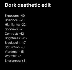 the dark aesthetic edit is shown in black and white, with text above it that reads'dark aesthetic edit '