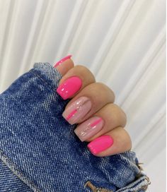 Acrylic Nails Square Long, Nails Square Long, Acrylic Nails And Toes, Square Gel Nails, Acrylic Nails Square, Bright Pink Nails, Acrylic Nails Summer, Sns Nails Colors, Bright Nail Art