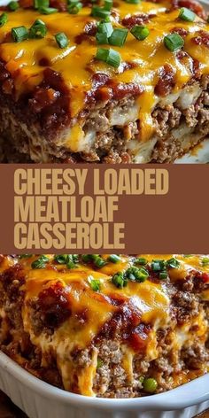 🧀 Comfort food lovers, this Cheesy Loaded Meatloaf Casserole is a must-try! Packed with savory ground beef, gooey melted cheese, and hearty flavors, this recipe is perfect for weeknight dinners or family gatherings. 🥩✨ Ready in under an hour, it’s a simple, delicious dish that’s sure to impress everyone at the table. Save this pin and make your next meal unforgettable! 💕🍽️ #CheesyRecipes #ComfortFoodFavorites #MeatloafCasserole #DinnerInspiration #EasyFamilyMeals Cheesy Meatloaf Casserole, Cheesy Loaded Meatloaf Casserole, Meatloaf Mac And Cheese Casserole, Loaded Meatloaf Casserole, Loaded Meatloaf, Cheesesteak Meatloaf, Meat Casserole Recipes, Cheesy Meatloaf, Meatloaf Casserole