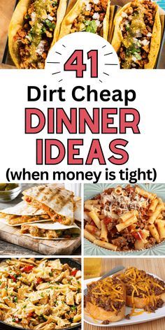 Short on time (and money) and don't know what to cook for your family? These easy quick cheap dinner ideas are perfect for families on a budget! Give these simple cheap dinner ideas a try this week! Cheap dinner ideas for family budget, cheap dinner ideas for family budget frugal meals, cheap dinner ideas for family of 6, fast cheap dinner ideas easy meals, fast cheap dinner ideas healthy, quick cheap dinner ideas for two at home, good cheap dinner ideas, cheap dinner ideas for family of 4, of Fast Cheap Dinner Ideas, Cheap Dinner Ideas For Two, Cheap Dinner Ideas For Family, Quick Cheap Dinner Ideas, Dinner Recipes Cheap, Dinner Ideas Cheap, Cheap Meals On A Budget, Dirt Cheap Meals