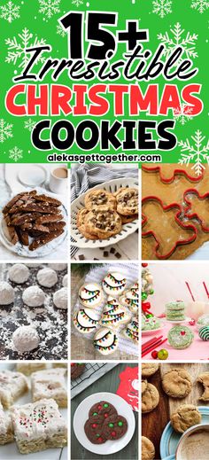 christmas cookies collage with text overlay that reads, 15 festive christmas cookies