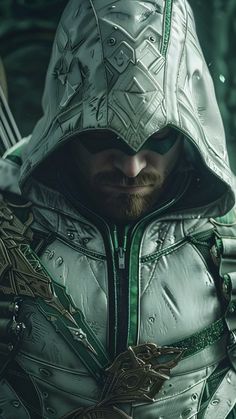 an image of a man dressed as the green arrow