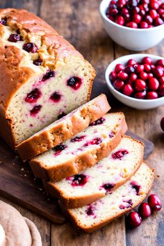 Cranberry Eggnog Bread Recipe  Ingredients  - 2 cups all-purpose flour - 1 1/2 teaspoons baking powder - 1/2 teaspoon baking soda - 1/2 teaspoon salt - 1/2 teaspoon ground nutmeg - 1/2 teaspoon ground cinnamon - 1/2 cup sugar - 1/4 cup unsalted butter, softened - 2 large eggs - 1 cup eggnog - 1 cup fresh or frozen cranberries, halved - 1/2 cup chopped walnuts or pecans (optional)  Full Cooking Instructions on... Banana Cranberry Bread, Orange Bread Recipe, Cranberry Bread Recipes, Quick Bread Recipes Easy, Christmas Cranberry, Orange Bread, Chocolate Covered Katie, Cranberry Orange Bread, Cranberry Bread