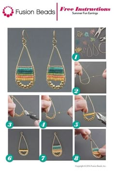 instructions to make beaded earrings for beginners