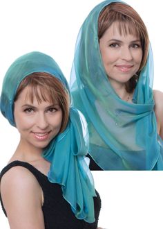 "This airy fluttering scarf, wrap in peacock (greenish-blue) color can jazz up your minimalist dress and give you beautiful feeling of feminine charm as well as give you enjoyable silken touch by covering your shoulders. Made with iridescent silk chiffon and goes from casual daytime to elegant evening wear. Use it as a shawl, wrap sash or as a head cover. DESIGN DESCRIPTION: Free-form, curved cut, fluttering edges. Signature curved cut of scarf top line creates beautiful soft drapes and keep sca Elegant Green Scarves For Summer, Elegant Green Summer Scarves, Elegant Silk Shawl Scarf For Summer, Elegant Blue Shawl For Spring, Elegant Green Shawl For Spring, Elegant Blue Summer Shawl, Elegant Summer Blue Shawl, Elegant Blue Shawl For Summer, Green Silk Scarf For Summer