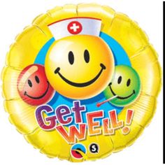 Put a smile on your loved ones face ! Get Well Balloons, Balloon Clusters, Qualatex Balloons, Balloon Company, Yellow Smiley Face, Get Well Wishes, Round Balloons, Balloon Weights, Balloon Delivery