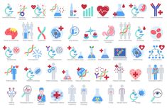 an image of medical icons and symbols