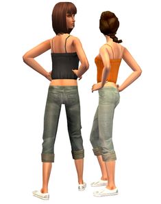 two animated women standing next to each other