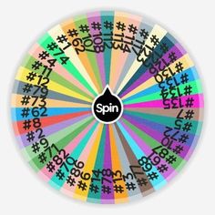 a spinning wheel with the word spin written in different languages and numbers on each side