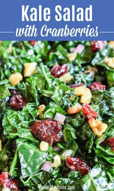 kale salad with cranberries and pine nuts