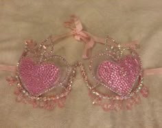 Heart Shape Custom Bra Wire Frame Design New Design / Custom What To Make With Used Bra Parts, Cute Bras Rhinestone, Pink Bustier Bra, Bra Sewn Into Wedding Dress, What Craft To Make With Used Bra Parts, Samba Wire Bra, Fire Pattern Bra, Bling Bra Straps, Dice Bra