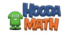 the words hooda math are in front of an image of a green monster with big eyes