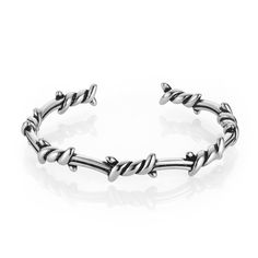 PRICES MAY VARY. Barbed Wire Bracelet: Blending elements of retro, gothic, punk and hip hop style, whether you're a rider, rocker, or simply someone who likes to show off, this thorn bracelet is sure to make you stand out Material: Bracelet is made of high quality stainless steel, durable and hypoallergenic, ensuring comfort and safety for daily wear. Cuff Bracelet: The diameter of the cuff bracelet is about 2.36 inch and the bracelet is open, so it's easy to put on and fits most men's wrists Pe Thorn Bracelet, Barbed Wire Bracelet, Wardrobe Building, Mens Cuff Bracelets, Edgy Accessories, Wire Cuff, Gift Bracelet, Barbed Wire, Gothic Punk