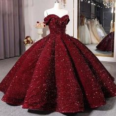 Contact us: lisamony@outlook.com Please left message what color you need when you order it.Besides the picture color, you can also choose any color you want. Off The Shoulder Sequins Burgundy Quinceanera Dress Sweet 16 Dress Processing time: 12-21 business days Shipping Time: 3-5 business... Red Dress For Sweet 16 And Prom Season, Red Dress For Sweet 16 During Prom Season, Big Prom Dresses, Burgundy Ball Gown, Burgundy Quinceanera Dresses, Purple Quinceanera Dresses, Red Ball Gowns, Sequin Ball Gown, Red Quinceanera Dresses