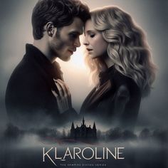 a movie poster for klarolinne with two people standing next to each other