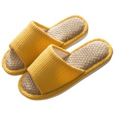 PRICES MAY VARY. Linen & Cotton High Quality & Well Made: These slippers are made of a combination of high-quality materials of cotton and linen. The exquisite and meticulous weaving technology makes the slippers very durable, increasing the service life. Non-slip and Comfortable: Strong high-density rubber sole, not slippery, non-deformable and environmentally friendly. The thick filling has good elasticity, allowing your feet to relax completely after a whole day of hard work. Lightweight & No Light Shoes, Linen Slippers, Slide Slippers, Slippers For Women, Stripes Texture, Flat Slipper, Style Japonais, Summer Linen, House Slippers