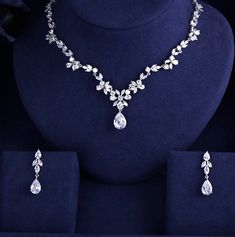 Wedding Jewelry - Cubic Zirconia Bridal Jewelry Set - Available in Silver Inexpensive Jewelry, Crystal Bridal Earrings, Wedding Costume, Bride Jewellery, Girly Jewelry