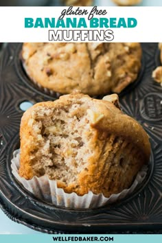 banana bread muffins with text overlay