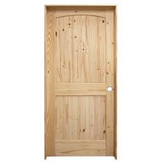 an open wooden door on a white background