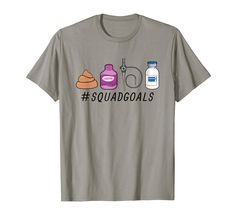 a t - shirt with the words squaddoals on it and two bottles next to each other