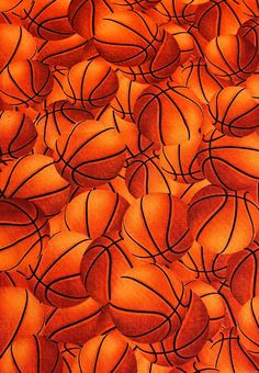 an orange background with basketballs on it