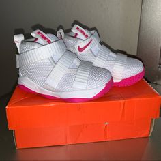 Brand New Nike Lebron Baby Shoes, Never Worn, New Without Tags, Comes W Box, Open To Offers Nike Baby Box, Lebron Shoes Women, Nike Lebron, Shoes Color, Shoes Nike, New Nike, Nike Shoes, Nike Women, Pink White