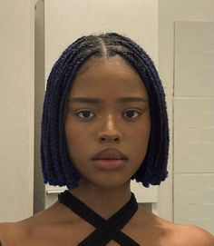 Blue Braids, Box Braids Bob, Short Box Braids Hairstyles, Short Box Braids, Box Braids Hairstyles For Black Women, Short Braids, Girls Hairstyles Braids, Girls Braids, Natural Hair Braids