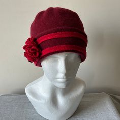 Vintage red wool  hat, cloche style, made in Germany. Diefenthal. Very Good vintage condition small /medium fit. For more vintage clothes and accessories, visit my shop https://www.etsy.com/uk/shop/coolclobber Red Brimmed Felt Hat For Winter, Red Wool Winter Hat, Burgundy Brimmed Felt Hat For Winter, Elegant Red Cloche Hat For Winter, Vintage Wool Cloche Hat For Winter, Vintage Wool Cloche Hat For Fall, Wool Cloche Hat For Winter, Red Wool Felt Hat For Winter, Vintage Fitted Beanie Hat