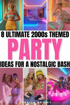 2000s themed party Y2k Theme Outfit, 2000 Theme Party Outfits, 2000s Themed Party Outfit, Y2k Theme Party Outfit, 2000s Party Outfits, Themed Party Outfits, Music Video Set, Y2k Theme, Fashion Blogger Poses