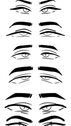 different types of eyes drawn in black and white