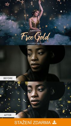 the movie poster for free gold is shown in three different colors, including black and white