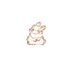 a drawing of a little bunny sitting on the ground