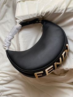 Black Fendi Bag, Black Leather Bag