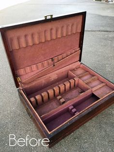 an open suitcase sitting on the ground