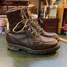 Vintage 1960s Red Wing 408 Sport boots 11 D Brown Leather Vibram 9" High  | eBay Perfect Fall Boots, Vintage Outerwear, Sport Boots, Old Boots, Red Wing, Mens Shoes Boots, Red Wings, Vintage 1960s, Brown Leather