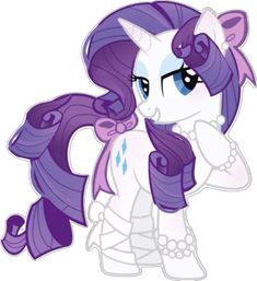 a cartoon pony with purple hair and blue eyes