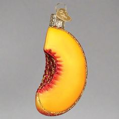 Peach Slice Glass Ornament European Christmas Decor, Weird Ornaments, Pinterest Christmas, Fruit Ornaments, European Christmas, Old World Christmas Ornaments, Christmas Fruit, Food Ornaments, Unique Christmas Ornaments