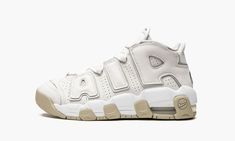 Air More Uptempo GS DM1023 001 Beige Nike, Low Top Nikes, Nike Uptempo, Nike Air Uptempo, Nike Air More Uptempo, Nike Air More, Old Shoes, Basketball Sneakers, Nike Kids